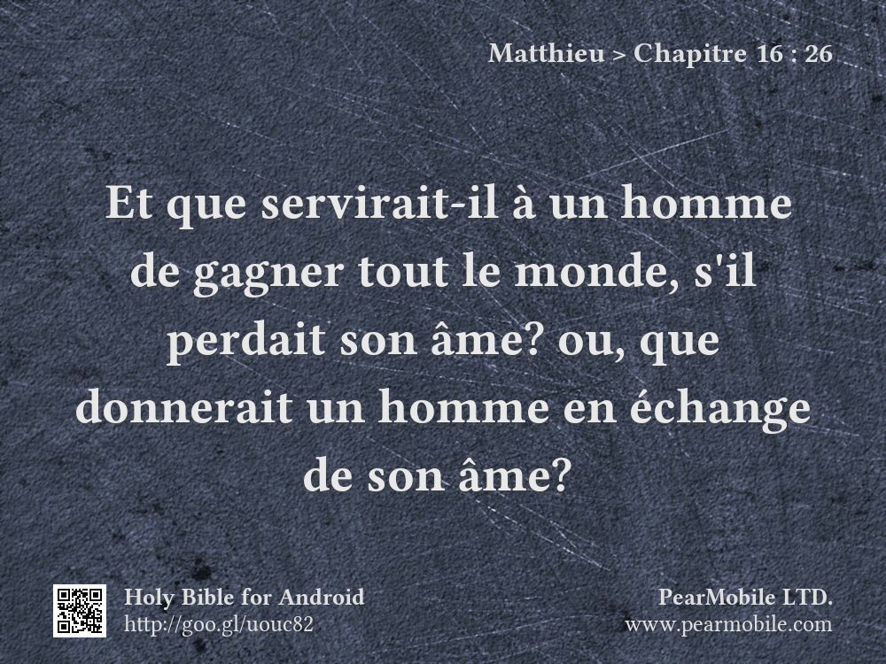 Matthieu, Chapitre 16:26